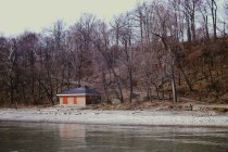 View west of beach house and old beach road